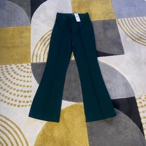 Flare fitted hunter green pants